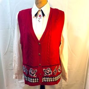 Ladies Dressy Sweater Vest with Matching Shirt.